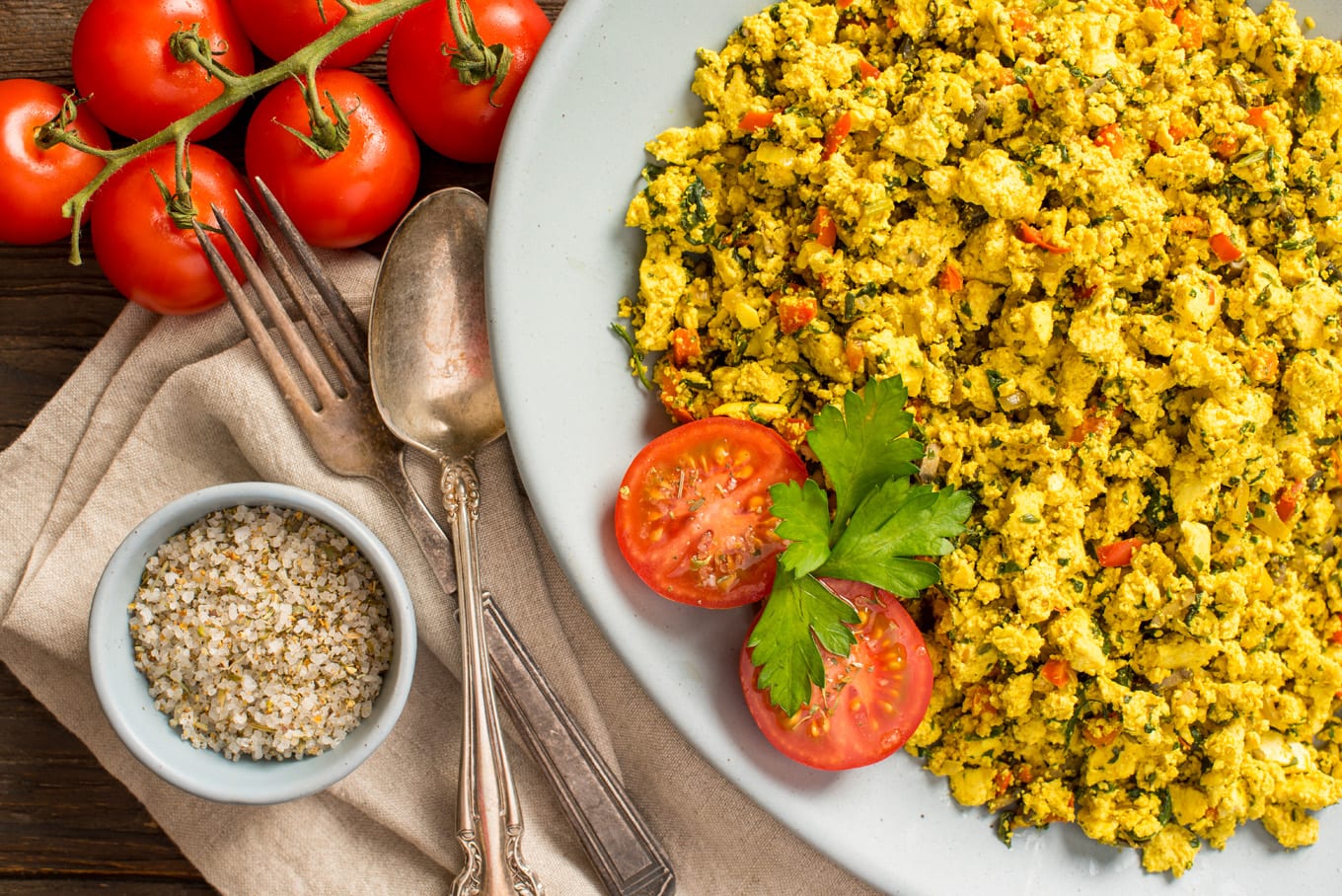 Tofu scramble on plate