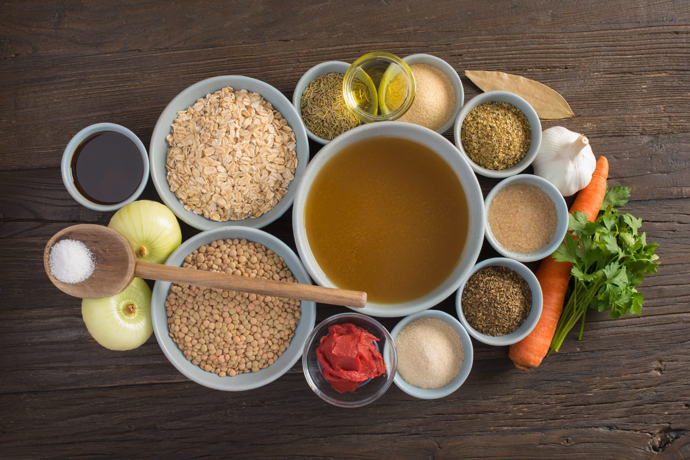 meatball ingredients in bowls