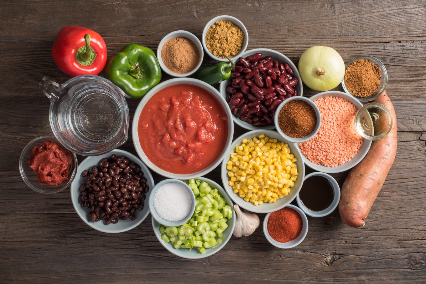 red lentil chili ingredients