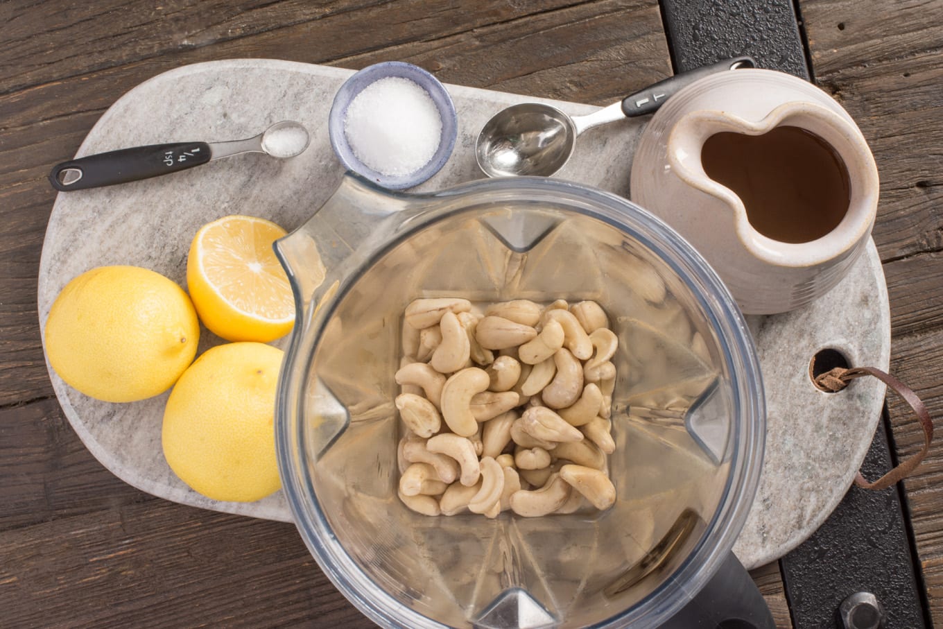 recipe ingredients on marble board