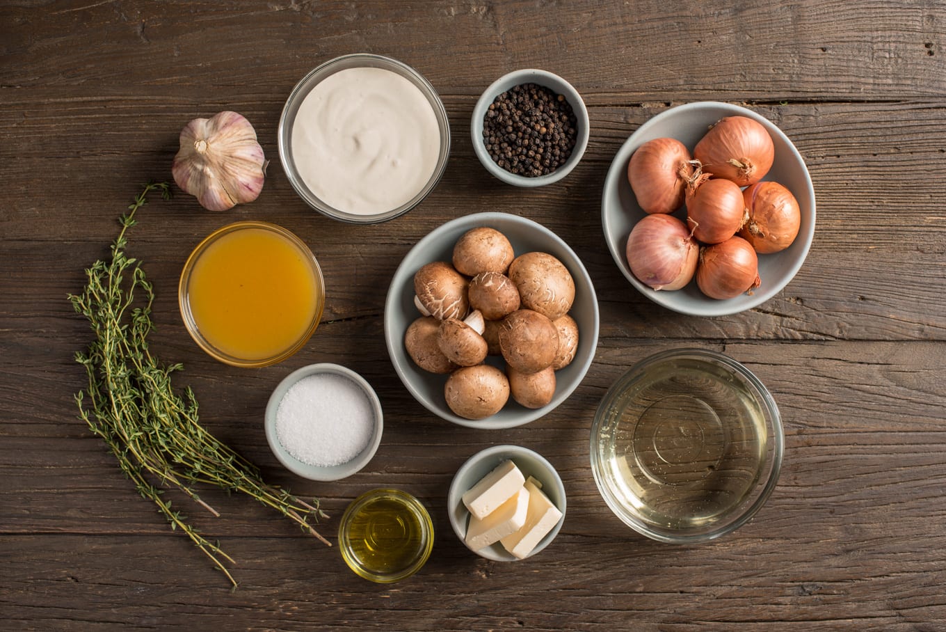 ingredients for sauce in bowls