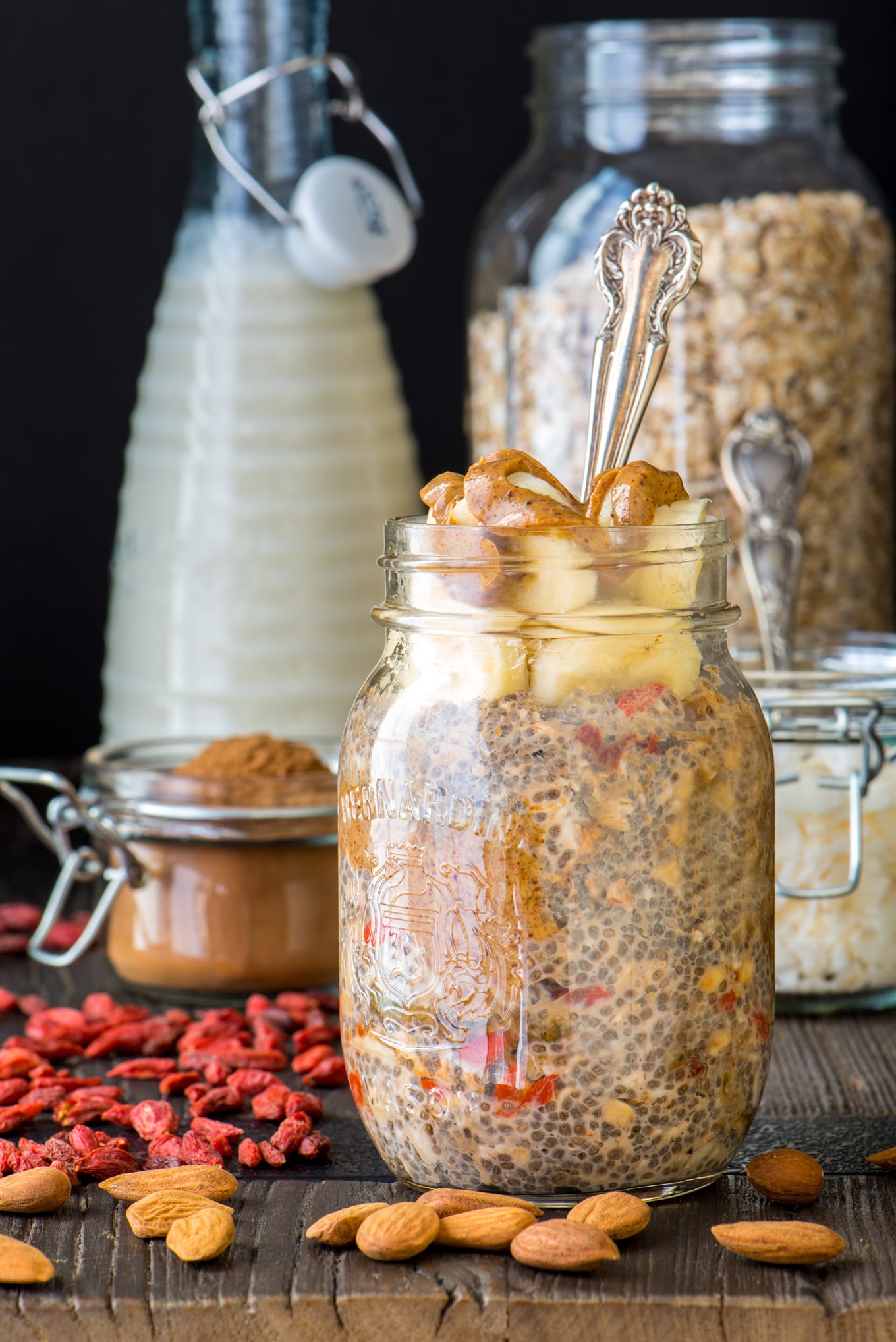 Nut Butter Jar Overnight Oats - MegUnprocessed