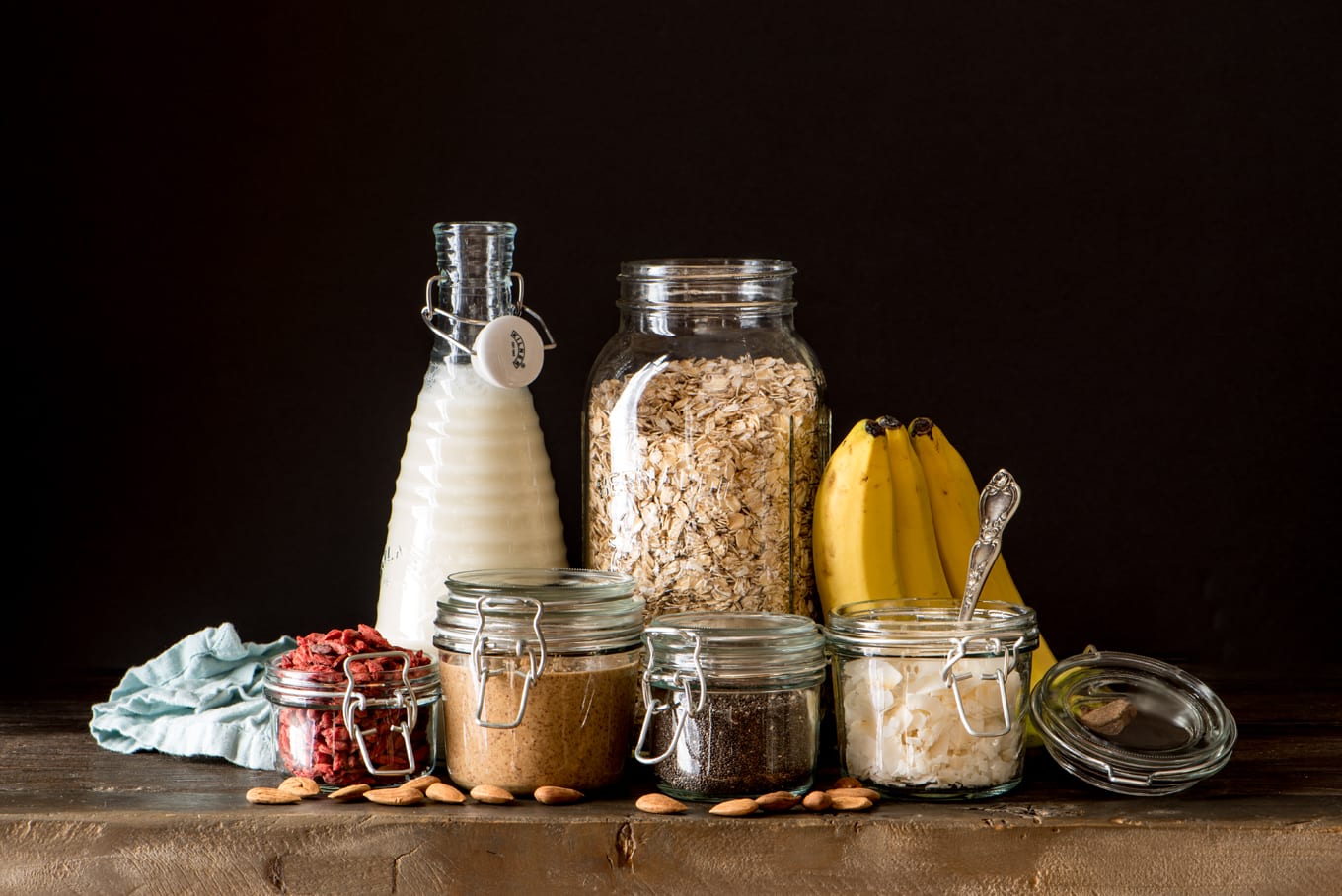 recipe ingredients in jars