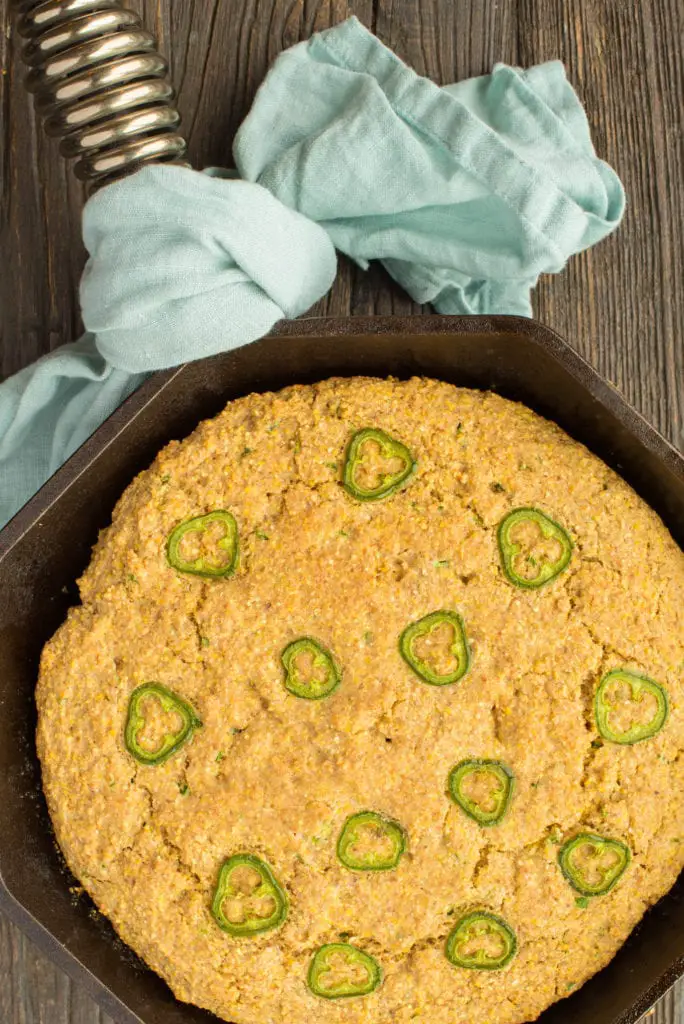 jalapeño skillet cornbread in skillet