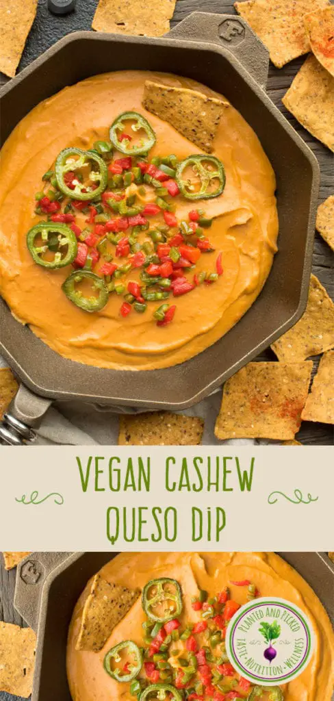 vegan cashew queso dip pinterest image