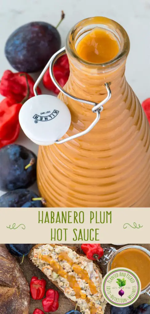 habanero plum hot sauce in bottle pinterest image