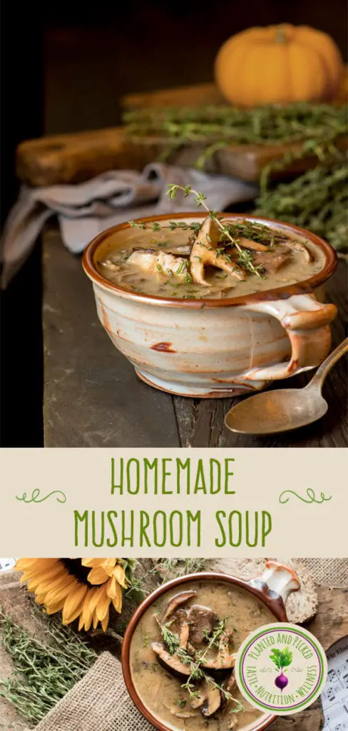 homemade mushroom soup - pinterest image
