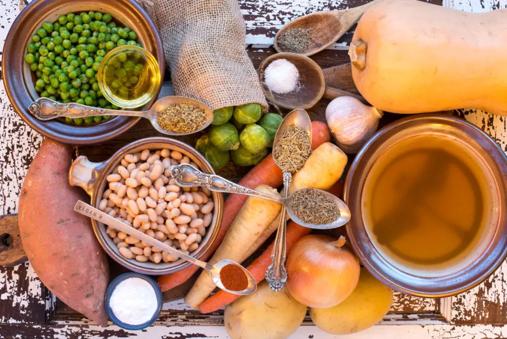 stew ingredients on cutting board