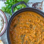 coconut lentil curry in pot