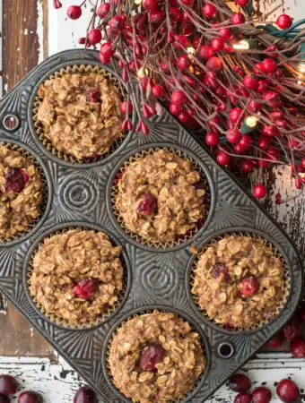 oatmeal cranberry muffins in muffin tin