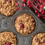 oatmeal cranberry muffins in muffin tin