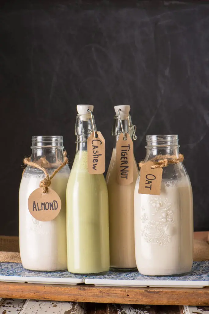 plant based milks in bottles
