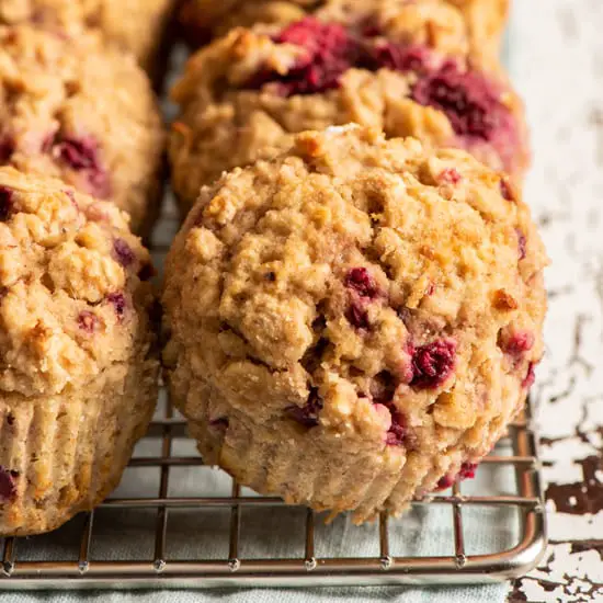 banana raspberry muffin