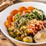 basic buddha bowl with vegetables and quinoa in bowl
