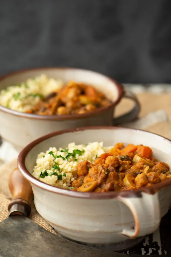 stew and quinoa in bowls