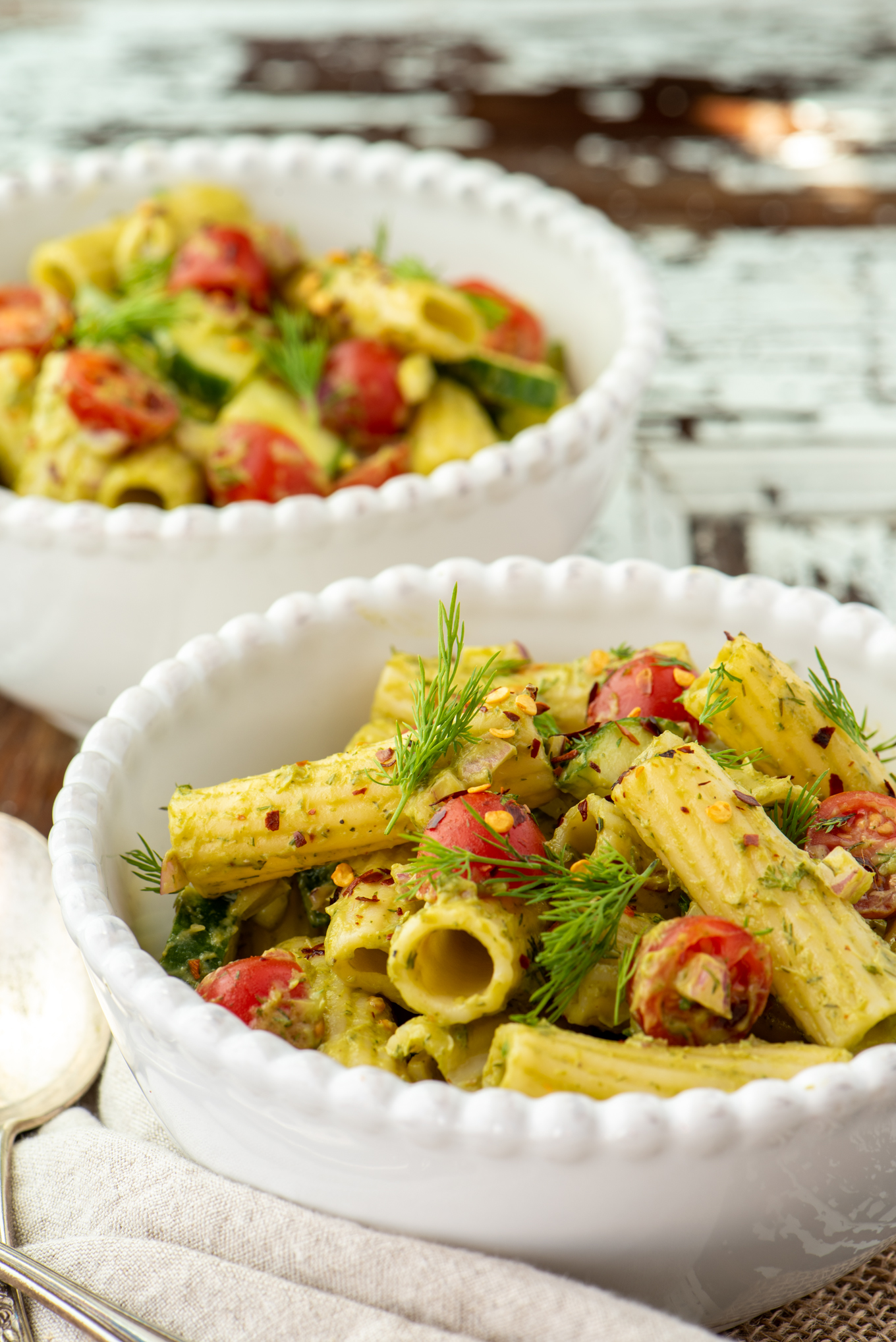 Avocado Dill Pasta Salad - Planted and Picked