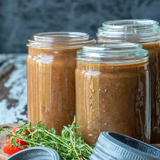 hot sauce in three jars