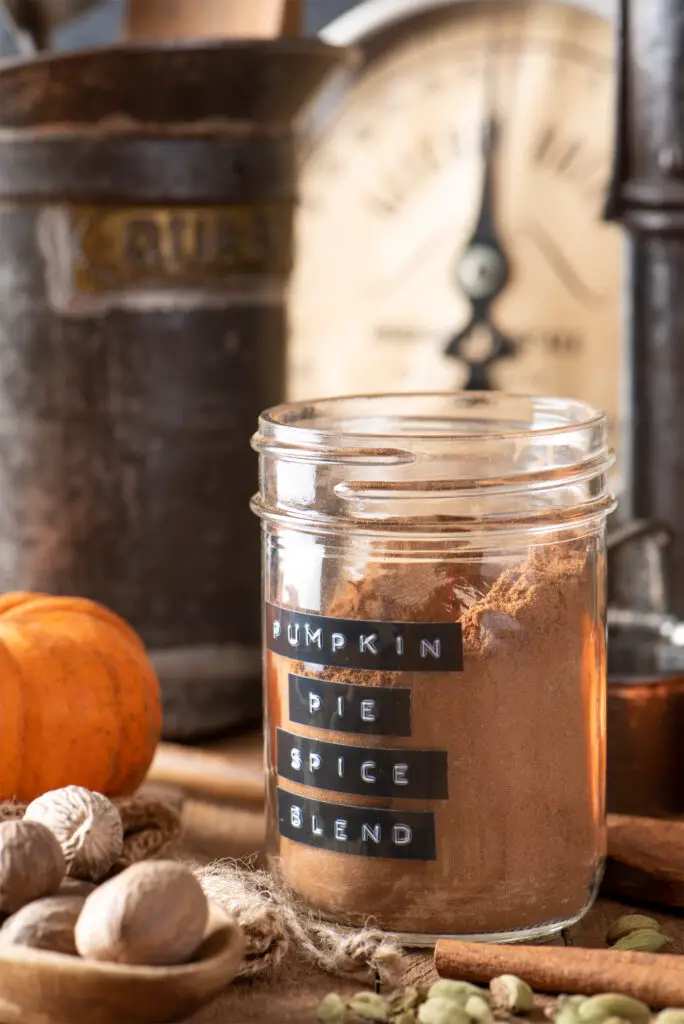 homemade pumpkin pie spice blend in jar