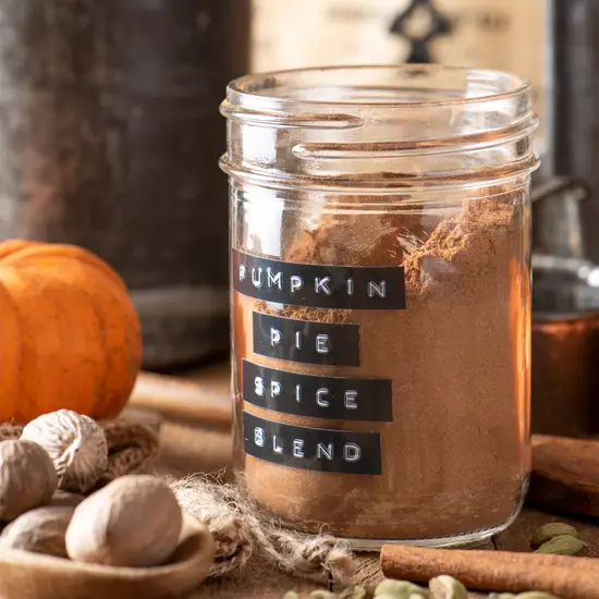 homemade pumpkin pie spice blend in jar