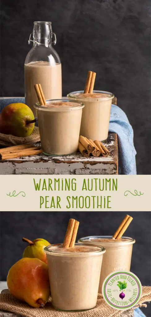 warming autumn pear smoothie - pinterest image