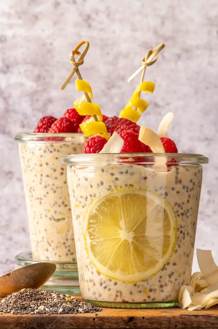 Creamy Lemon Overnight Oats - Planted and Picked